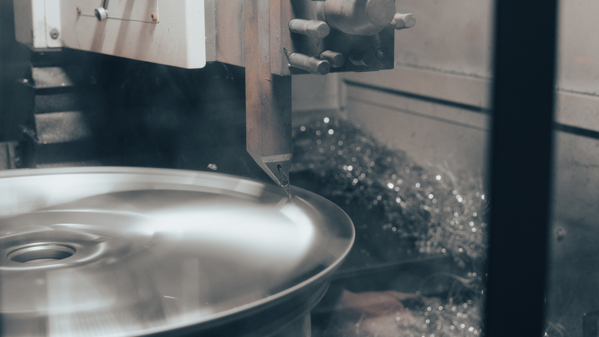 An Alloy Wheel Being Diamond Cut on a Specialist Lathe